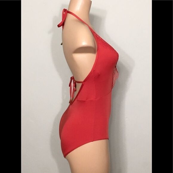 LAUNDRY red lace swimsuit. NWT - Picture 4 of 8